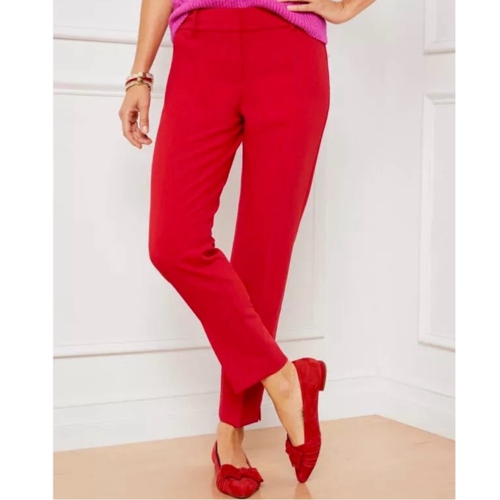 Talbots Hampshire Ankle Pants Trousers Dress Pants Cherry Red Valentine’s Day